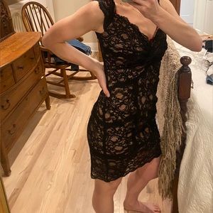 Nicole Miller black lace mini dress